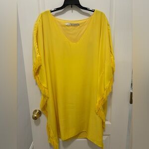 Marie Oliver women’s yellow dress with side fringe